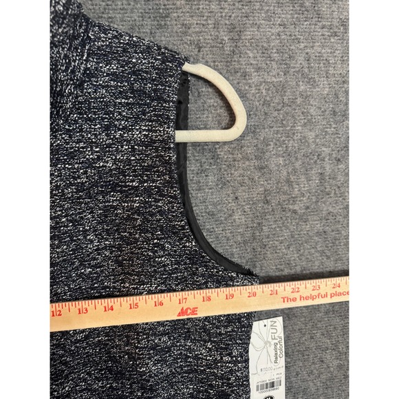 NWT Lulu B Textured Knit Zip Front Vest Women's Size Medium Navy White Fringe - Picture 9 of 9